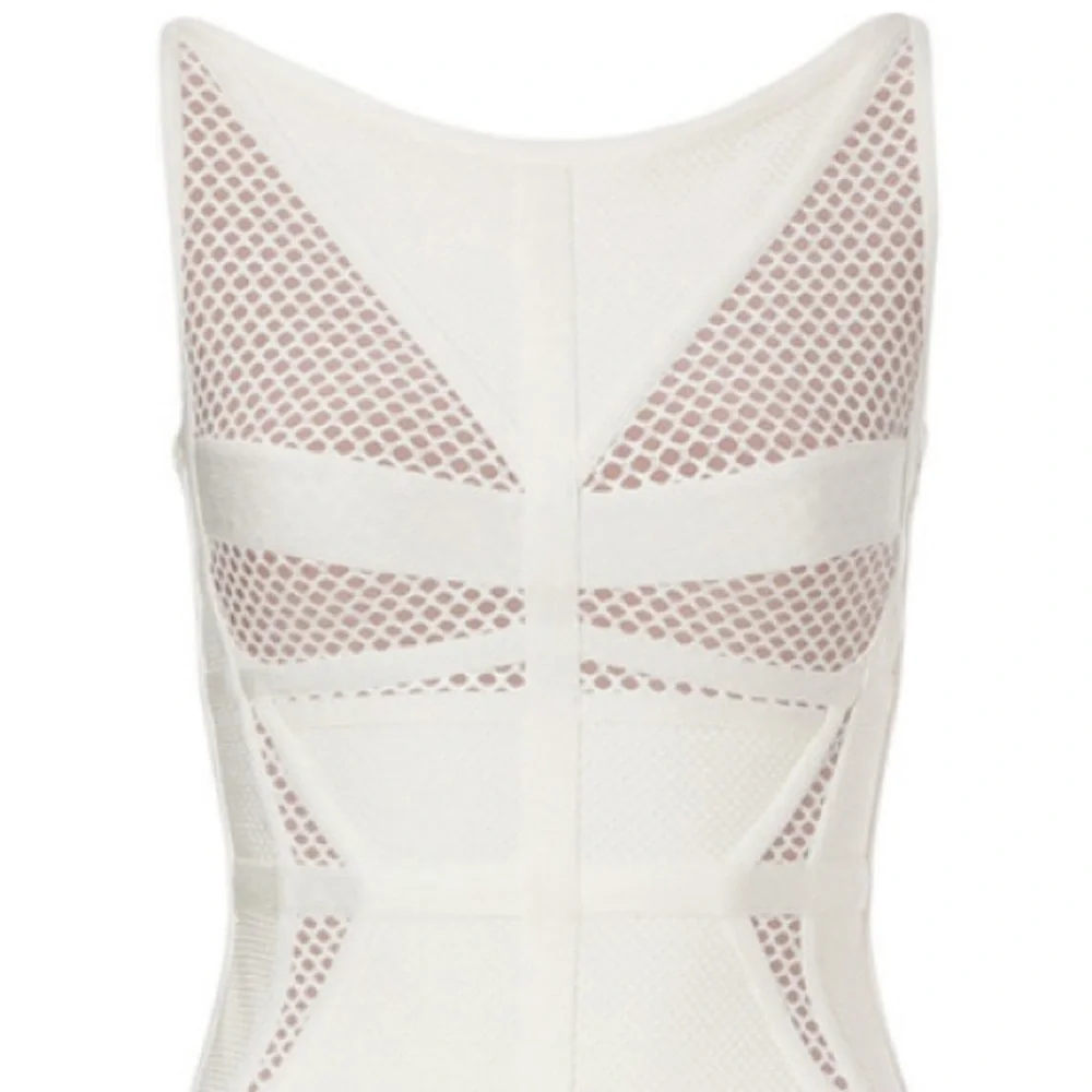 Herve Leger Cocktail Dress Bridal Shower - Sheath with Mesh Inserts - Picture 7 of 11